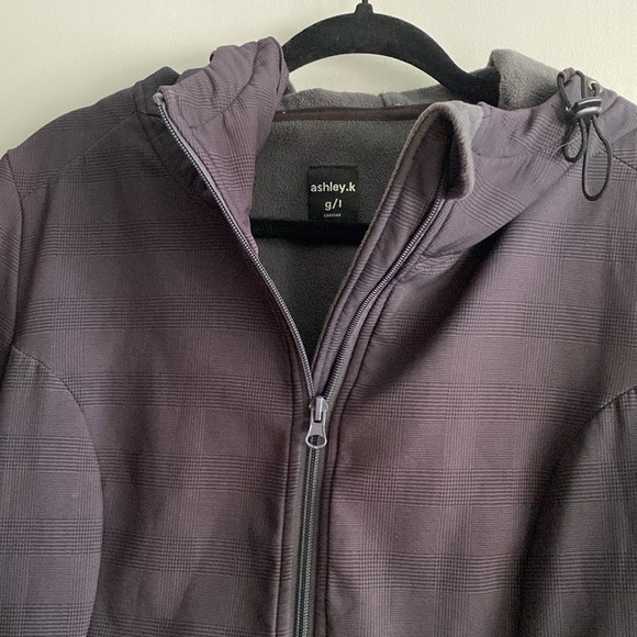 Grey Plaid Rain Resistant Jacket- Fleece Lined! - Picture 6 of 10